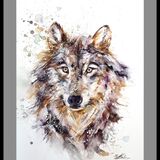 ' The lone wolf ' SOLD Wolf painting
