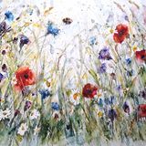 " Surveying the scene " SOLD Bee wildflowers