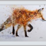 Prowling fox Fox painting