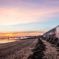 Beach Hut Sunset.