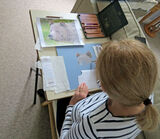 Anne at work on a Grizzly Bear