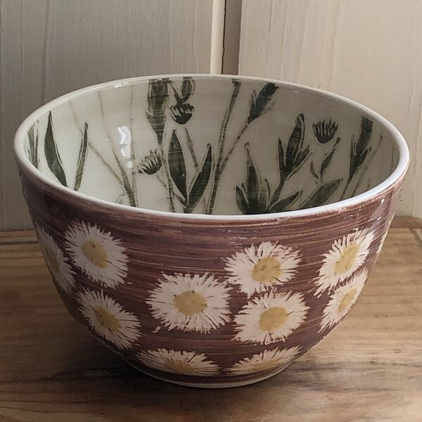 Small Erigeron Flower & Foliage Bowl