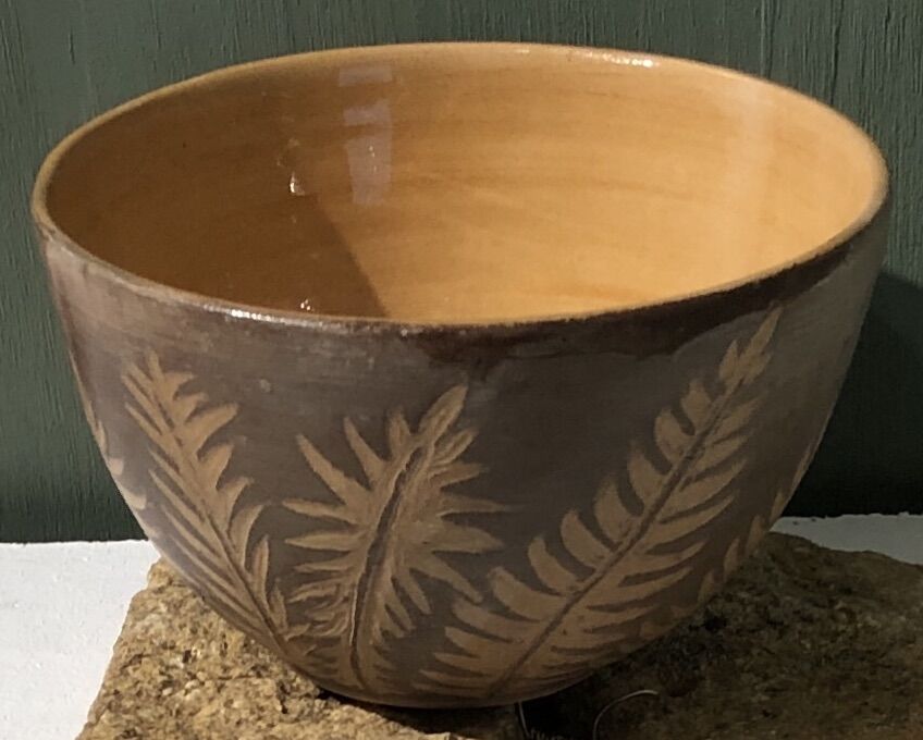 Bowl in Bracken Reverse Pattern