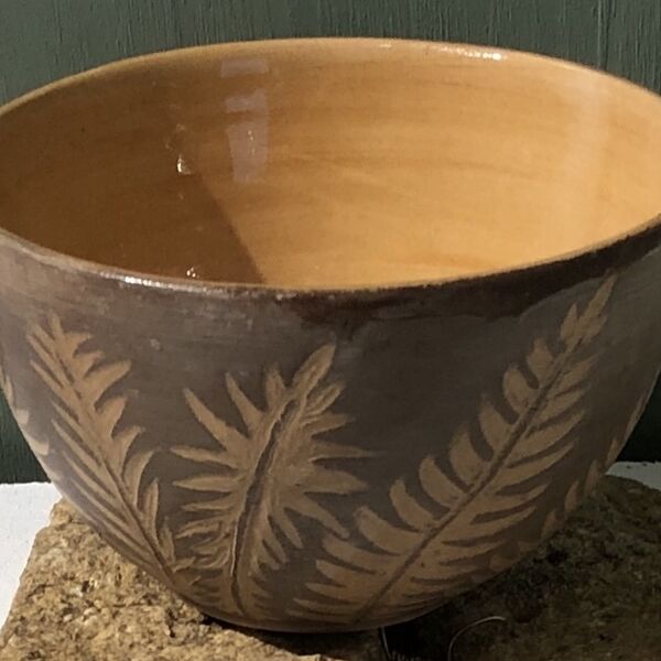 Bowl in Bracken Reverse Pattern