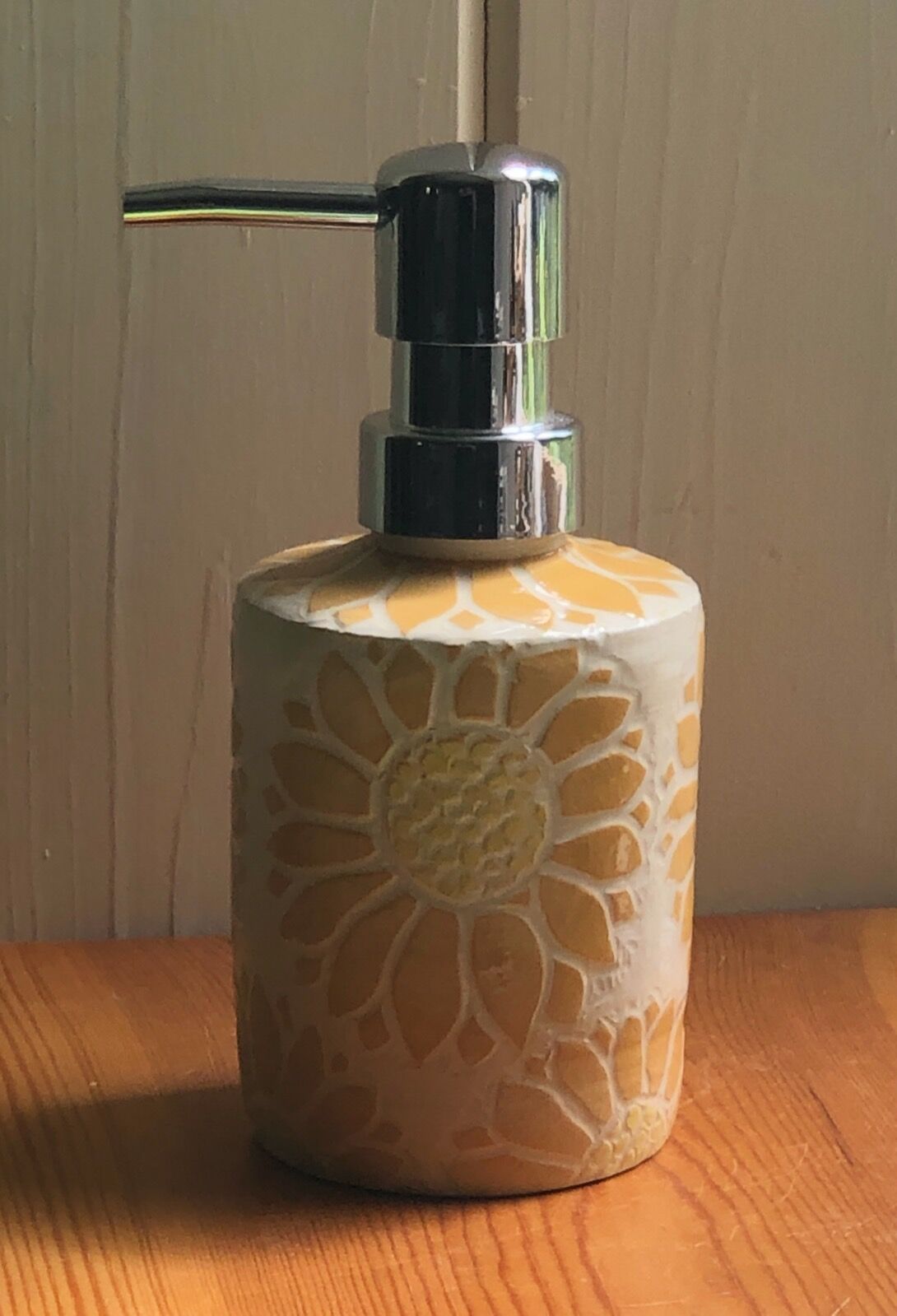 Yellow Chrysanthemum Soap Dispenser