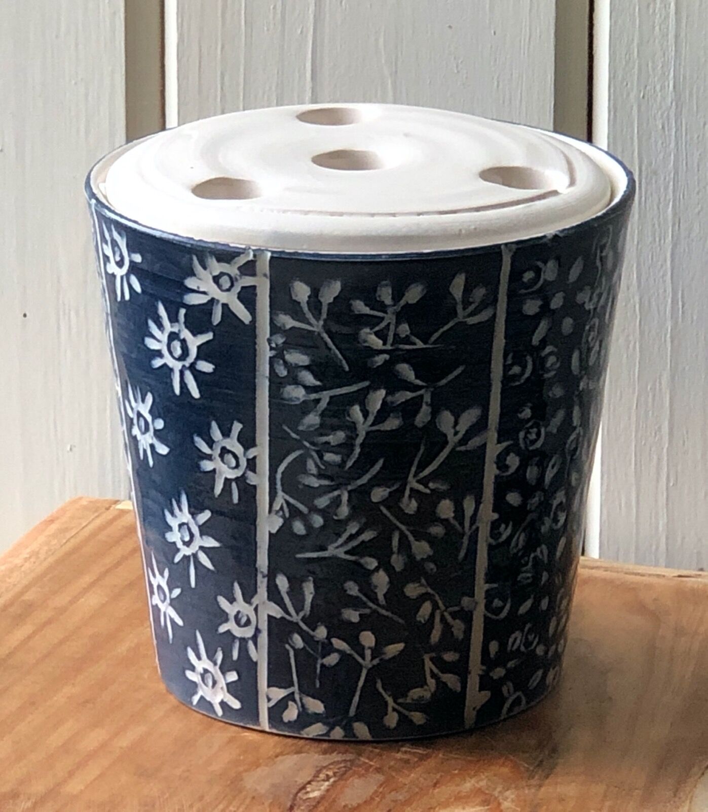 Blue & White Flower Cannister - Sold