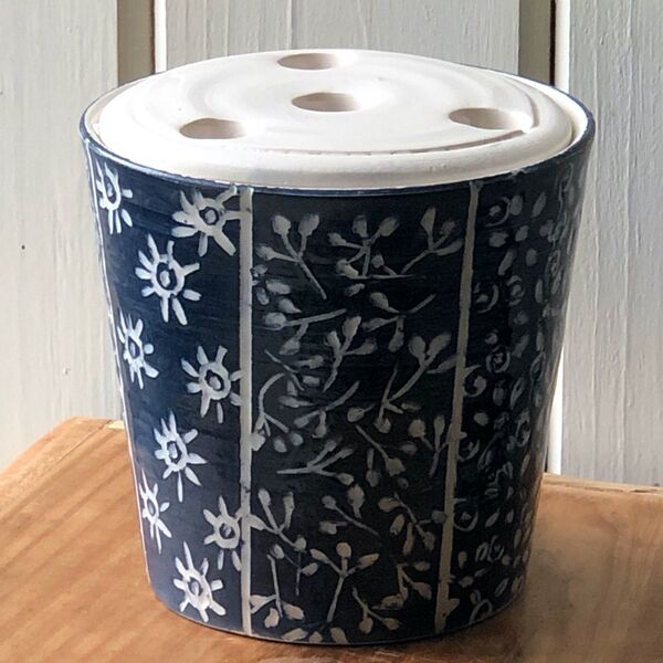 Blue & White Flower Cannister - Sold