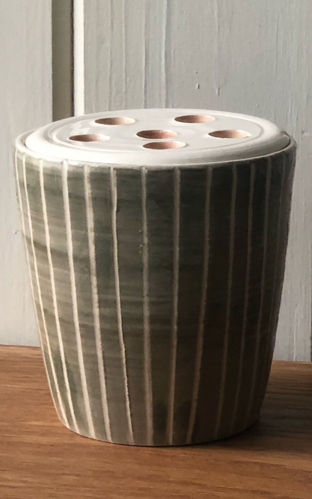 Small Striped Flower & Foliage Cannister