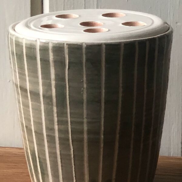 Small Striped Flower & Foliage Cannister