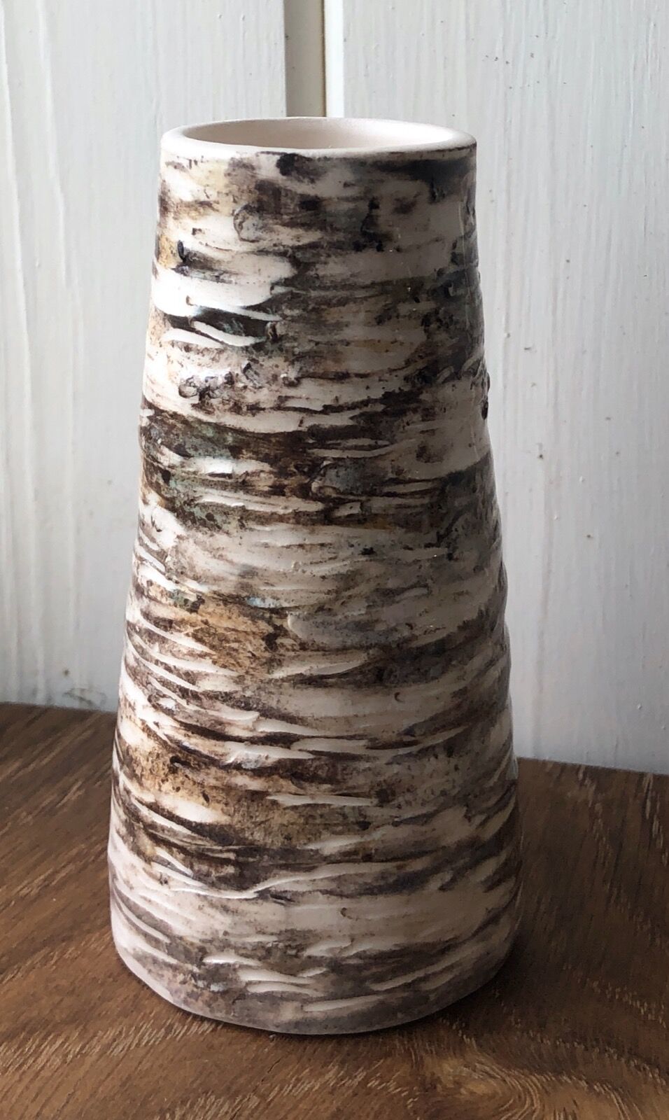Silver Birch Bark Cone Vase
