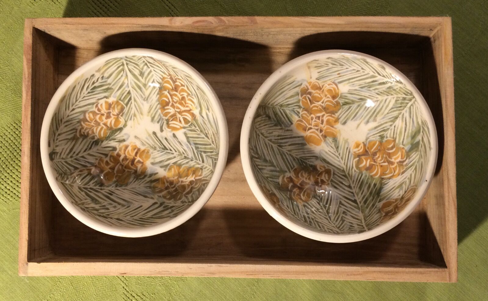Pair of Pine Bowls in a Pine Tray - Sold
