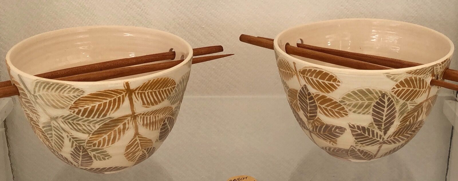 Pair of Beech Leaves Noodle Bowls - Sold