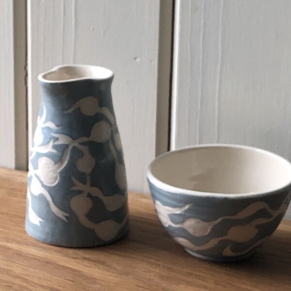 Bladderwrack Silhouette Small Creamer Jug and Bowl