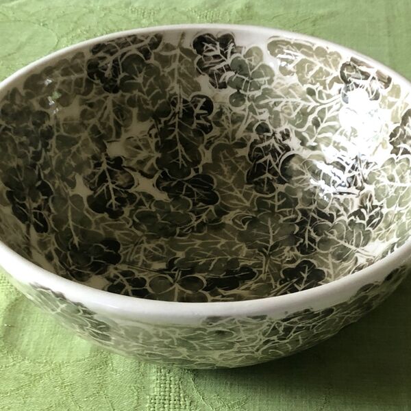 Large Summer Oak Leaves Fruit/Salad Bowl