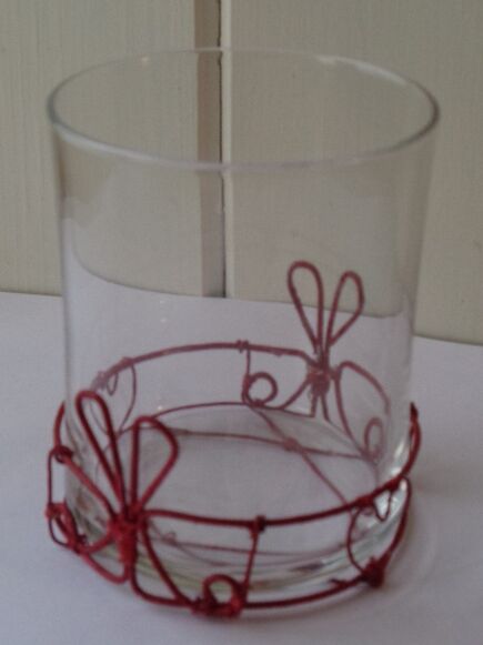 Vase/Votive Holder with Wirework Base
