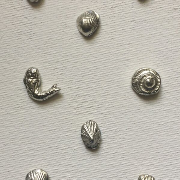 Pewter Button Brooches