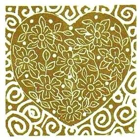 Gold & White Heart