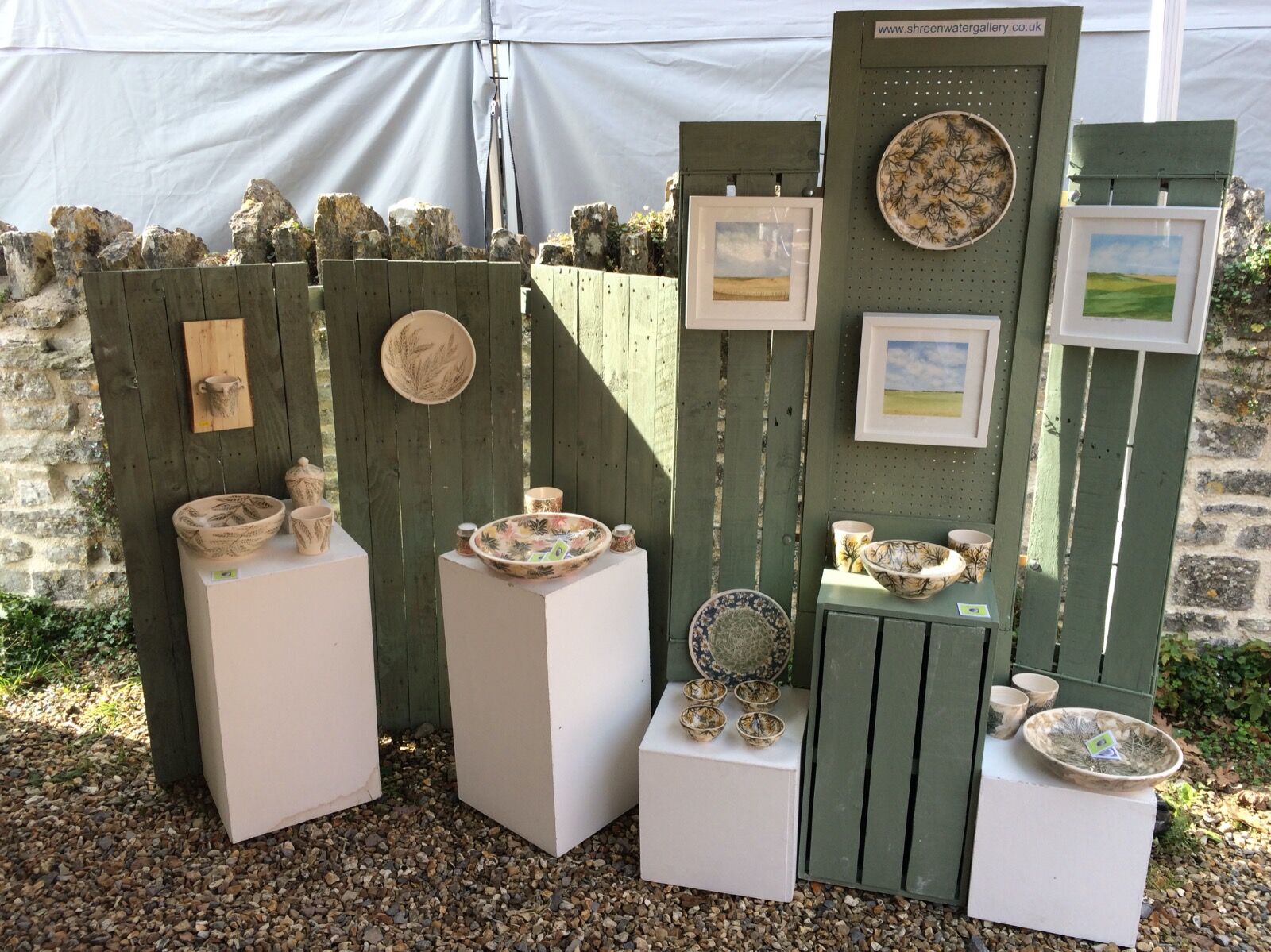 Ceramics & paintings at Lytes Cary Craft Market 8th October 2023