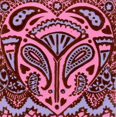 Pink-Lilac Lace Heart