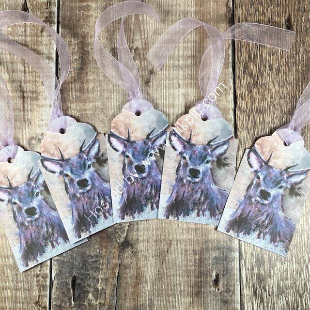 Majestic stag set of 5 gift tags