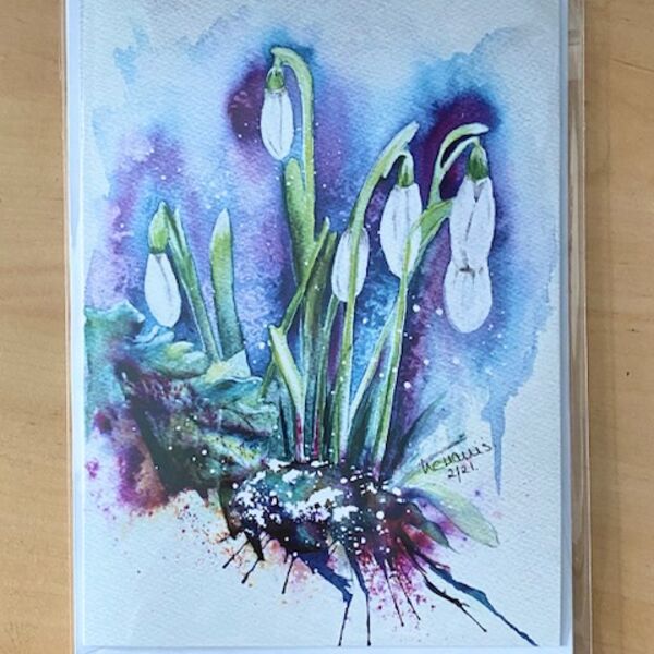 Gentle and Strong Snowdrops card