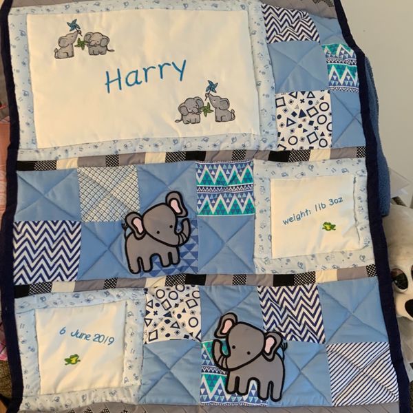 Bespoke personalised baby quilt- boy