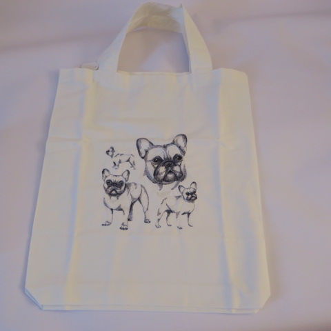 Embroidered Shopping Bag - French Bull Dog