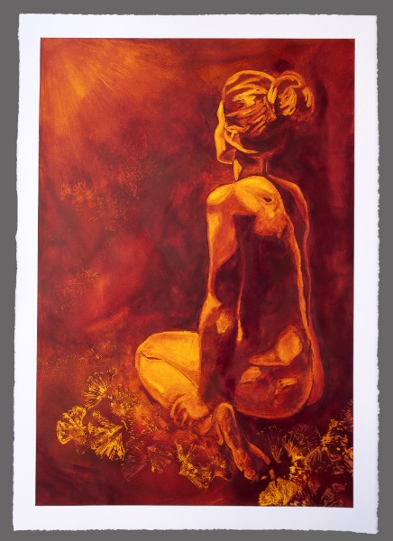 Cold wax and oil figurative work