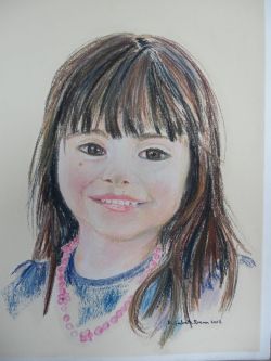 Young Girl Pastel Drawing