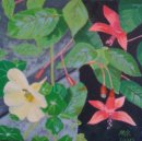 Fuchsias with Nasturtiums - acrylic