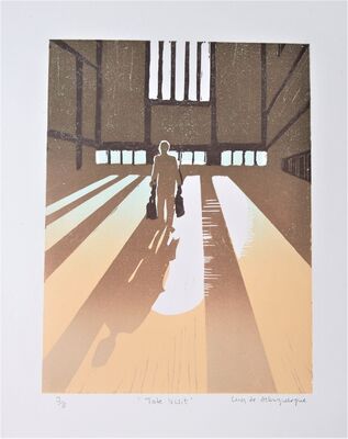 Tate visit - lino print