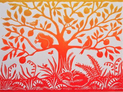 Tree of Life - lino print