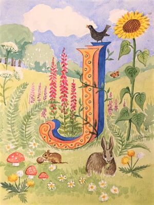 name painting J initial