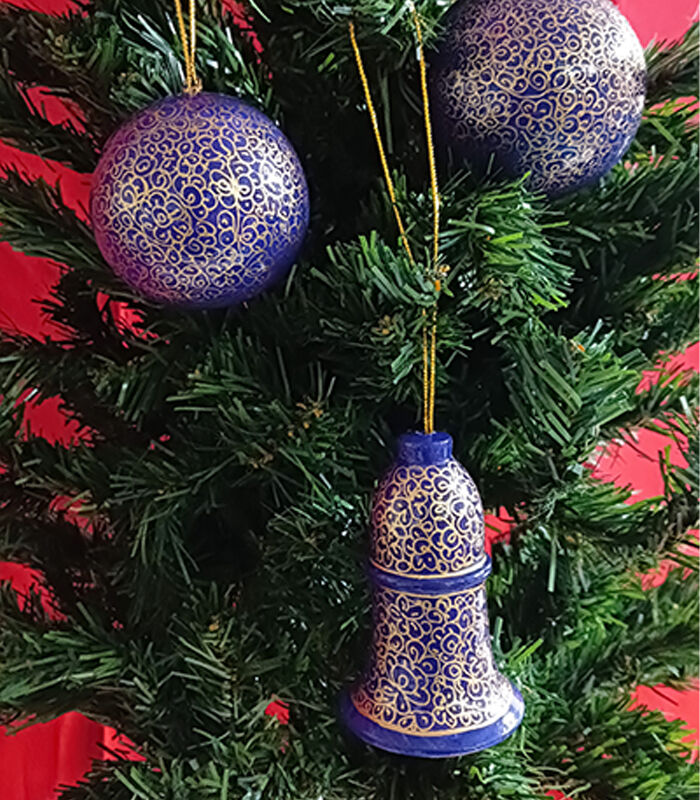 Papier-mâché Christmas Tree Decorations 2314383, 384, 385.