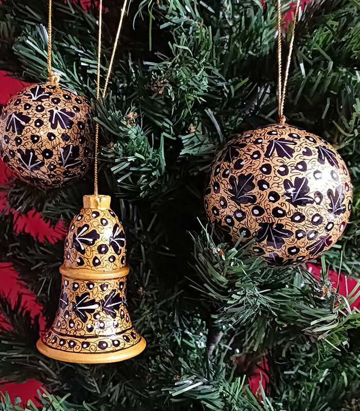 Papier-mâché Christmas Tree Decorations 2314366, 367, 368