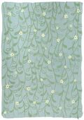 G-112022 Greetings Card Greetings card with trellises of green leaves dotted with white flowers on a grey background