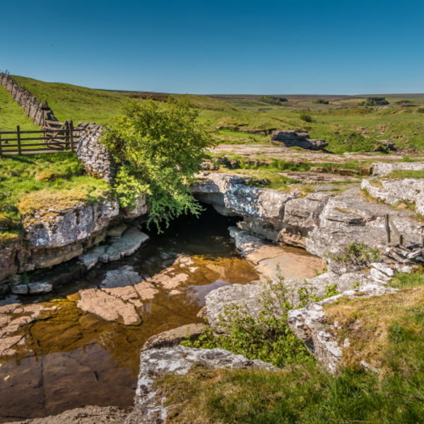 God's Bridge, a natural limestone formation over the river Greta