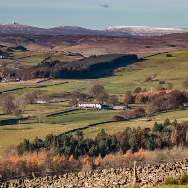 Great and Little Dun Fells and Cross Fell from above Newbiggin