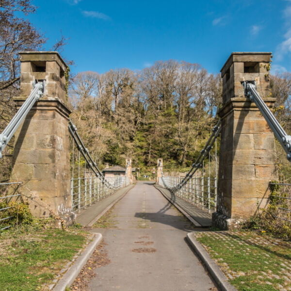 Whorlton Suspension Bridge in Spring