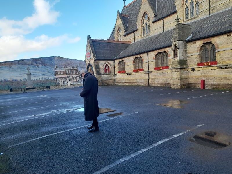 ...and so the "Bouncer" wouldn't let us in and we had to wait!