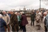Outside The Globe entrance, with St Paul's Cathedral across the river