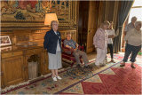 Stan Bryant taking a rest while out guide explains more about the castle.