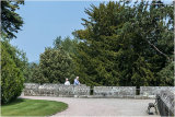 Exploring the grounds in the sunshine.