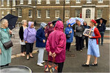 The first group being given the introductory talk before the tour start