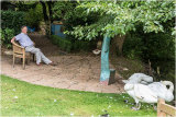 John Perry has found a nice shady spot to relax