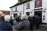Arriving at The Red Lion for refreshments before the start of the Hunt