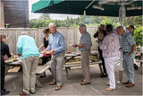 Very civilised - forming an orderly queue!