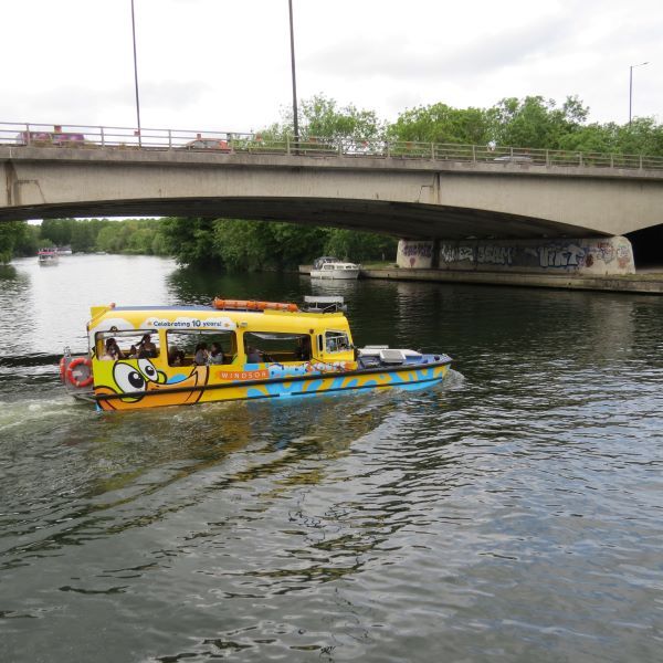 Another form of riverboat - a DUKW in the water