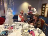 The raffle prizes are being given out