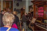 Listening to one of the organs being played
